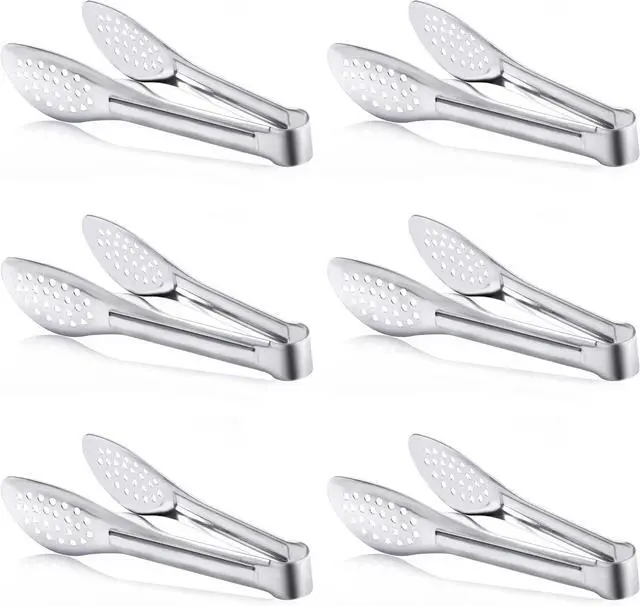 Main image of 6 Pack Buffet Tongs,Stainless Steel Serving Tongs Serving Utensils 7Inch