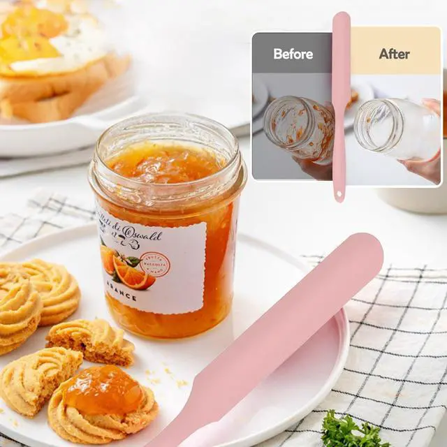 Alt view image 2 of 7 - 4Pcs Jar Spatula Silicone Long Scraper, Food-grade Cream Spatulas, Heat-Resistant Jam Spreader for Scraping Kitchen Baking Mixing Cake Butter