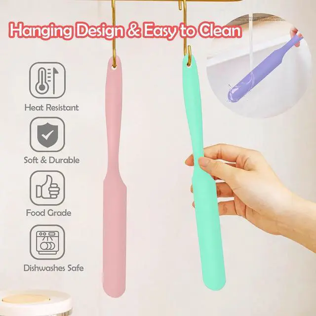 Alt view image 4 of 7 - 4Pcs Jar Spatula Silicone Long Scraper, Food-grade Cream Spatulas, Heat-Resistant Jam Spreader for Scraping Kitchen Baking Mixing Cake Butter