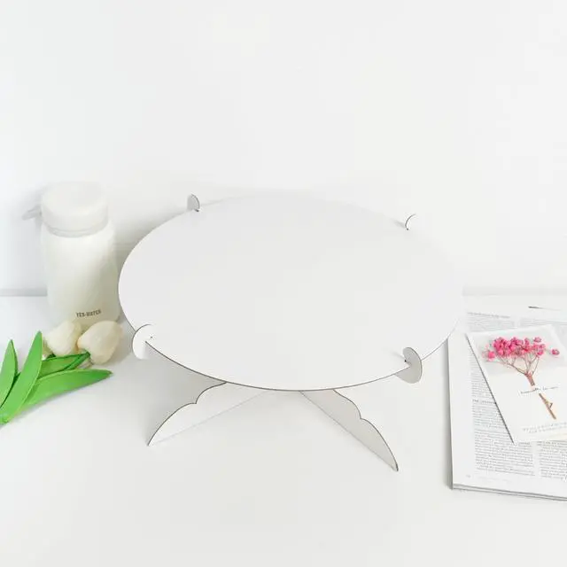 Alt view image 5 of 6 - 2pcs 12 inch One Tier Cardboard Cake Stands for Party, White Cupcake Stands for Birthday Wedding DIY Dessert Decoration