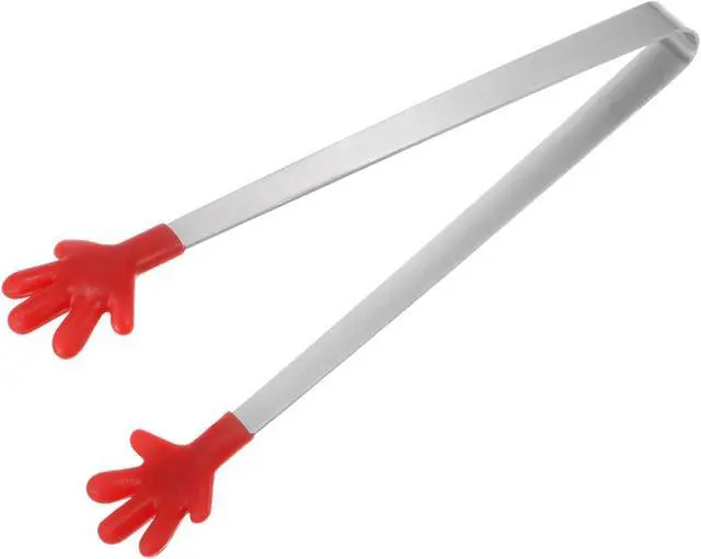 Alt view image 3 of 7 - HARFINGTON Mini Food Tongs 5.67" Hand Shape Stainless Steel with Silicon Tips Small Cooking Tongs Kitchen Food Tongs Serving Tongs for Cooking Grilling BBQ Barbecue Kitchen, Red