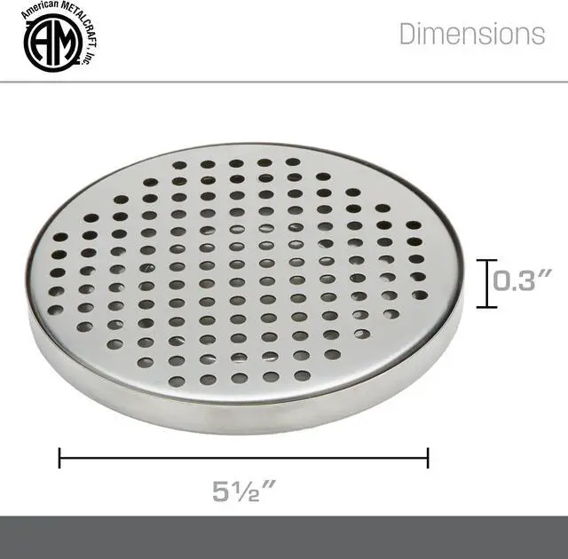 Alt view image 4 of 6 - American Metalcraft DT3 Stainless Steel Drip Tray, Round, 5.5"L x 5.5"W x 0.37"H