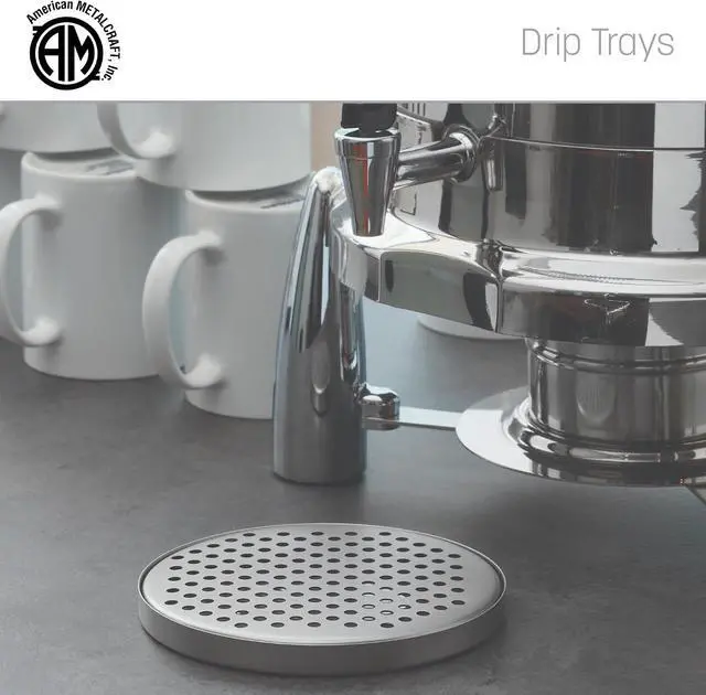 Alt view image 6 of 6 - American Metalcraft DT3 Stainless Steel Drip Tray, Round, 5.5"L x 5.5"W x 0.37"H