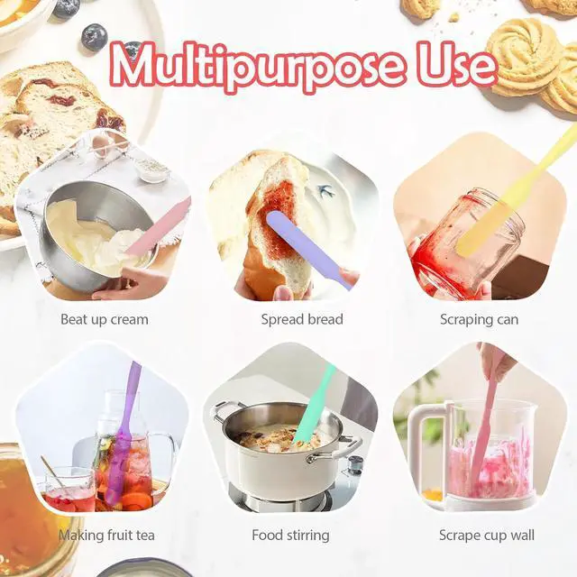 Alt view image 7 of 7 - 4Pcs Jar Spatula Silicone Long Scraper, Food-grade Cream Spatulas, Heat-Resistant Jam Spreader for Scraping Kitchen Baking Mixing Cake Butter