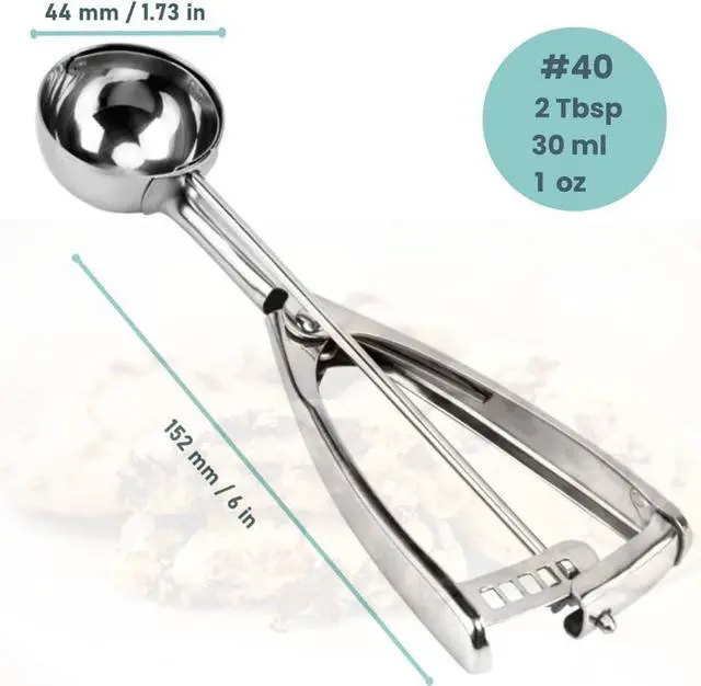 Alt view image 2 of 7 - Cookie Scoop, Ice Cream Scoop,18/8 Stainless Steel, Cookie Scoops for Baking, 2Tbsp/ 30ml/ 1oz Cookie Dough Scoop, Ice Cream Scooper with Trigger Release, Cookie Scooper for Baking(#40)