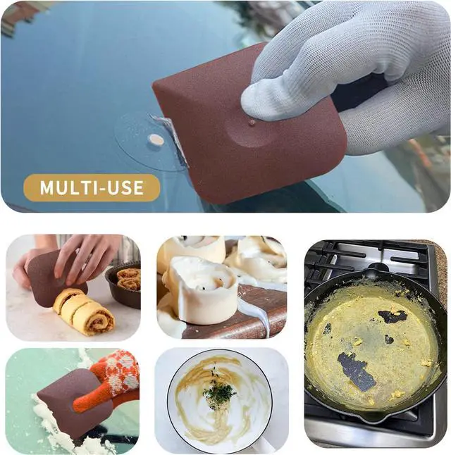 Alt view image 6 of 6 - Herda Pan Scraper Dish Scraper Tool Set, 5 Pack Plastic Pot Food Scraper