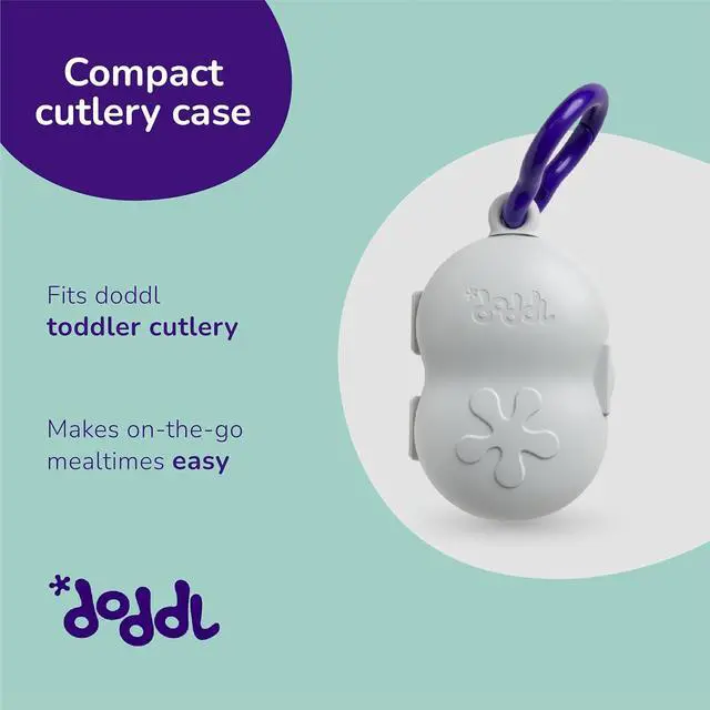 Alt view image 2 of 7 - doddl Toddler Travel Utensil Case, Fits Toddler Fork, Spoon and Knife Sets, Clips to Bags & Strollers, Travel Essentials, Dishwasher Safe (Case Only)