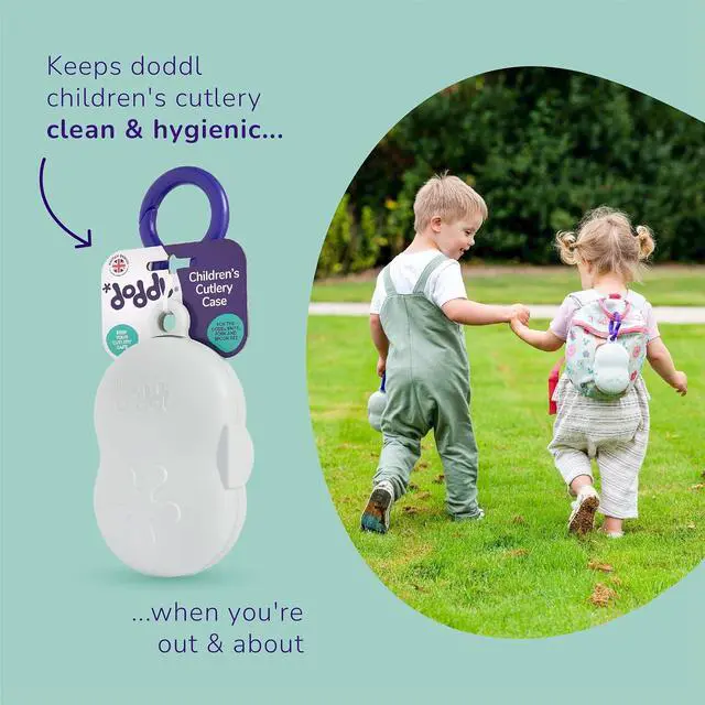 Alt view image 3 of 7 - doddl Toddler Travel Utensil Case, Fits Toddler Fork, Spoon and Knife Sets, Clips to Bags & Strollers, Travel Essentials, Dishwasher Safe (Case Only)