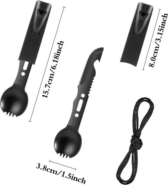 Alt view image 3 of 7 - Mudder 2 Packs Camping Spork Stainless Steel Backpacking