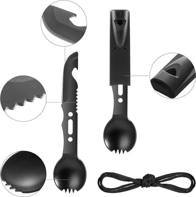 Alt view image 6 of 7 - Mudder 2 Packs Camping Spork Stainless Steel Backpacking