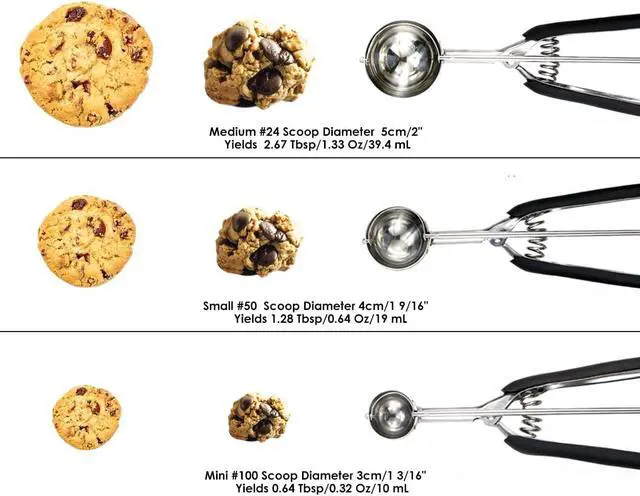 Alt view image 6 of 7 - DS. DISTINCTIVE STYLE Mini Cookie Scoop #100-2 Teaspoon Scoop - Mini Ice Cream Scoop, Made of Food Grade 304 Stainless Steel with Comfortable Rubber Grip Handles