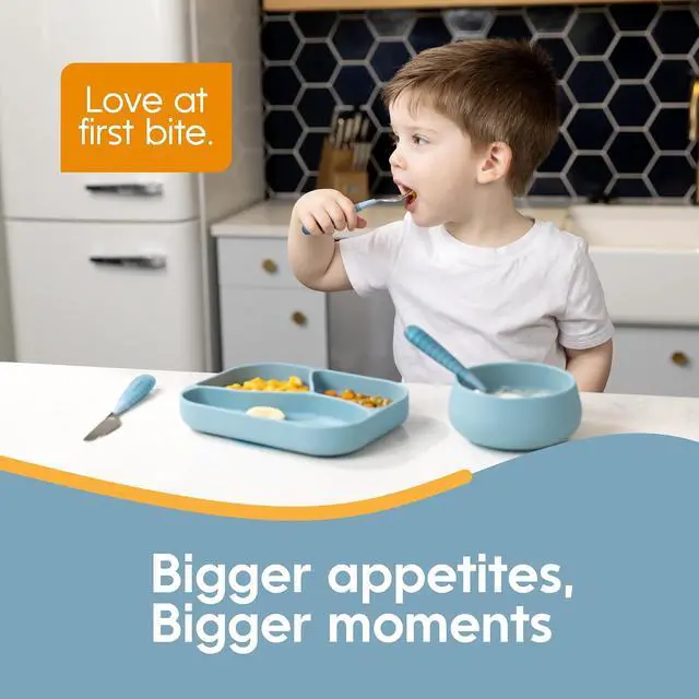 Alt view image 2 of 7 - NumNum Toddler Utensils Silverware Set 2+ Yrs, 3-Pack Blue