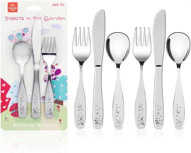 Main image of Lehoo Castle 6-Piece Kids Silverware Set, Stainless Steel Toddler Utensils