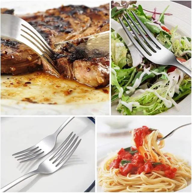 Alt view image 5 of 5 - MIZORLIE 10-Pcs Dinner Forks Set,Food-Grade Stainless -7 Inches Table Forks