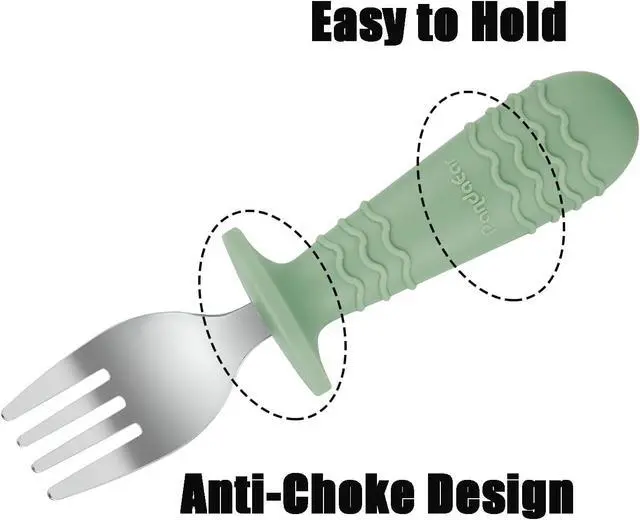 Alt view image 6 of 7 - PandaEar 6 Pack Toddler Forks, 18/8 Stainless Steel with Silicone Handle