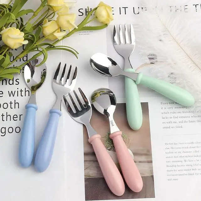 Alt view image 3 of 6 - 6 Pieces Toddler Utensils Forks and Spoons,Kids Silverware Set