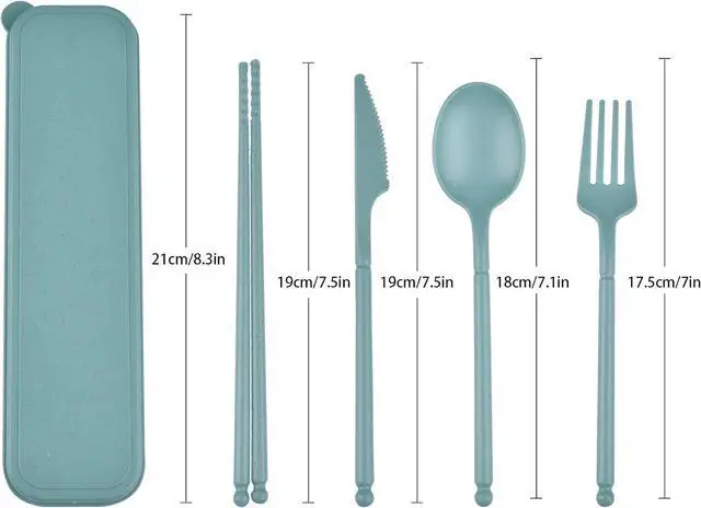 Alt view image 2 of 7 - Travel Utensils, Reusable Utensils Set with Case, Camping Plastic Cutlery
