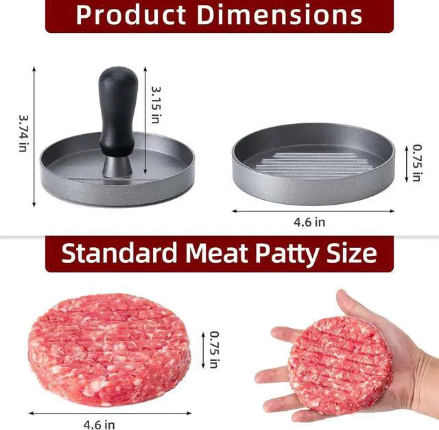 Alt view image 2 of 6 - Burger Press 100 Patty Papers Set,4.6 Inch Round SmasherGrill Press