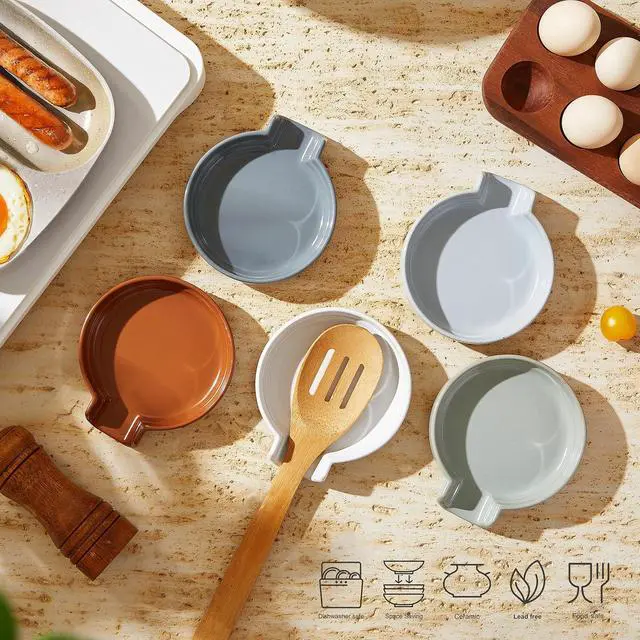 Alt view image 3 of 7 - Oscar Ceramic Spoon Rest Minimalist Drip-Free Heat-Resistant Utensil Holder for Stove, Countertop, or Coffee Bar Glazed Stoneware Kitchen Spoon Tray Dishwasher Safe 5 Colors