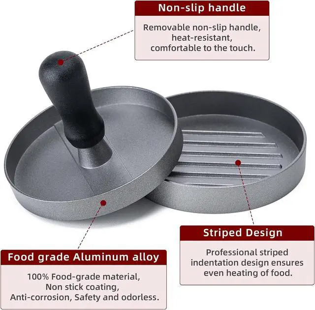 Alt view image 3 of 6 - Burger Press 100 Patty Papers Set,4.6 Inch Round SmasherGrill Press