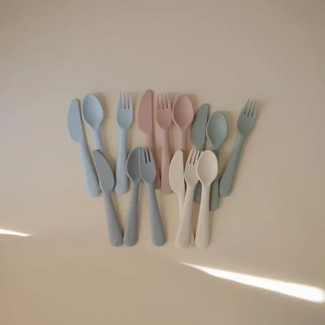 Alt view image 4 of 7 - mushie Dinnerware Cutlery Set of 3 For Kids | Made in Denmark (Sage)