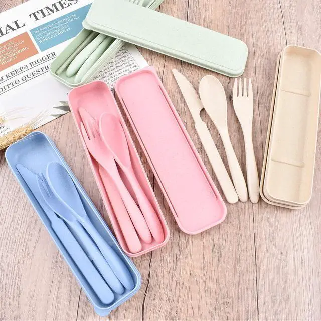 Alt view image 3 of 6 - 8 Sets Portable Cutlery Set,Reusable Travel Utensils with Case