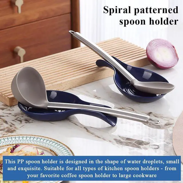 Alt view image 3 of 7 - Kyraton Spoon Rest 2 Pack, Plastic Spoon Holder For Kitchen Counter, Kitchen Utensil Rack For Spoons, Tongs, Spatulas, Spoon Rack For Hob, Dishwasher Safe