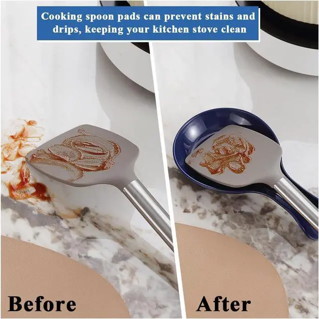 Alt view image 5 of 7 - Kyraton Spoon Rest 2 Pack, Plastic Spoon Holder For Kitchen Counter, Kitchen Utensil Rack For Spoons, Tongs, Spatulas, Spoon Rack For Hob, Dishwasher Safe