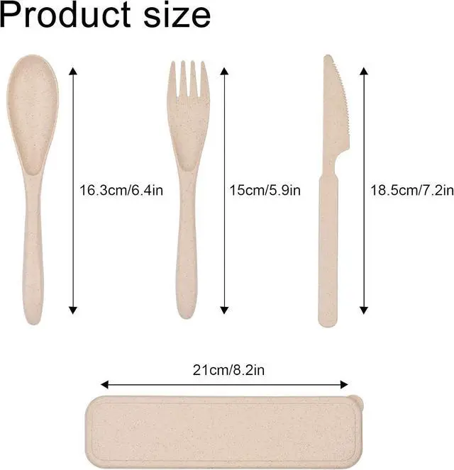 Alt view image 6 of 6 - 8 Sets Portable Cutlery Set,Reusable Travel Utensils with Case