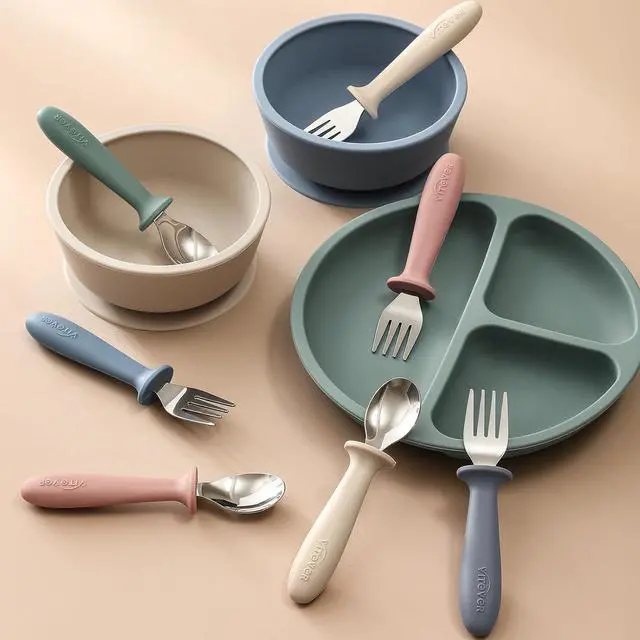 Alt view image 7 of 7 - 6 Pieces Toddler Utensils, Kids Safe Spoons and Forks, Children Silverware Set with Silicone Handle, 18/8 Stainless Steel, Food-grade SiliconeBPA Free - Dishwasher Safe