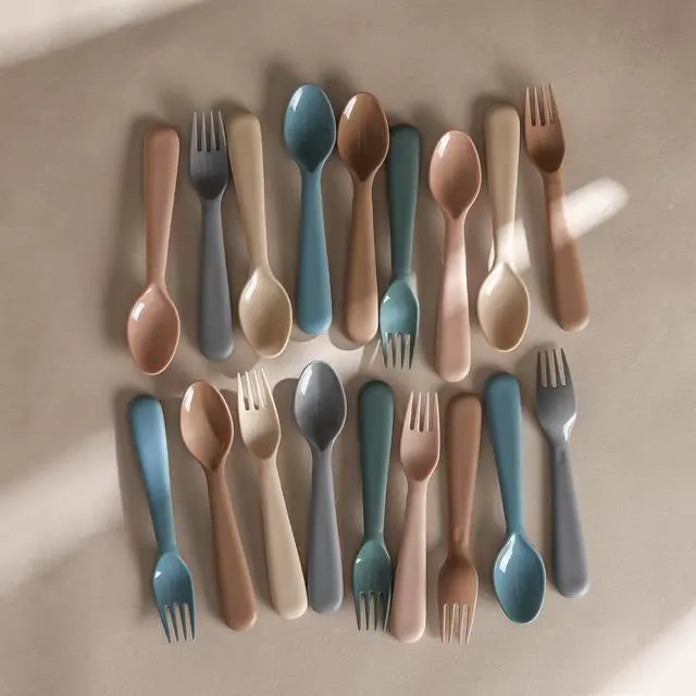 Alt view image 3 of 7 - 12 Pieces Toddler Utensils Set, Plastic Spoons and Forks Set for Kids, Children Safe Flatware, Plastic Reusable Cutlery, BPA Free, Dishwasher Safe