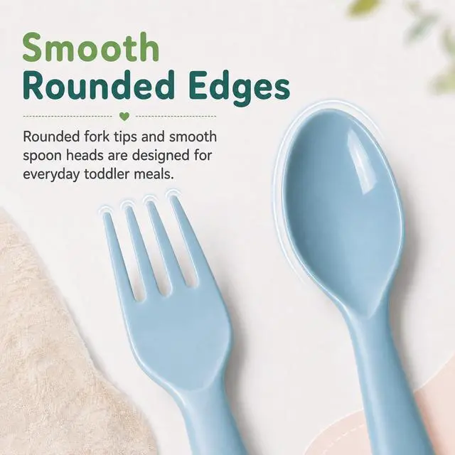 Alt view image 4 of 7 - Kids Utensils Set, 18-Piece Plastic Forks, Spoons and Knives