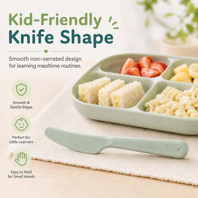 Alt view image 5 of 7 - Kids Utensils Set, 18-Piece Plastic Forks, Spoons and Knives