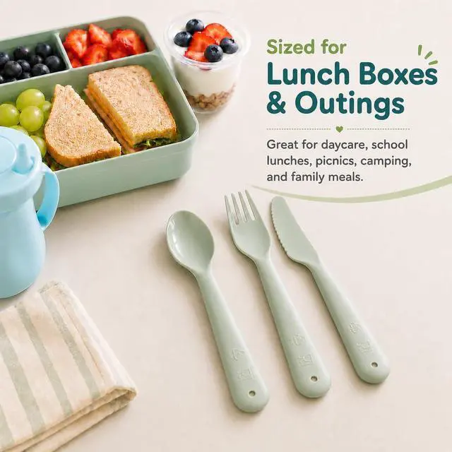 Alt view image 6 of 7 - Kids Utensils Set, 18-Piece Plastic Forks, Spoons and Knives