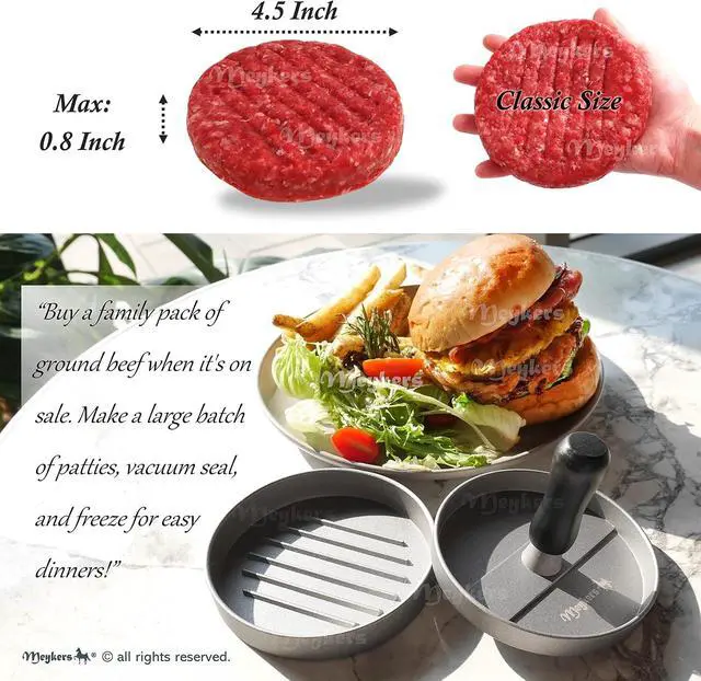 Alt view image 3 of 6 - Meykers Hamburger Press Patty Maker 150 Paper, 4.5 Burger Mold Meat Shaper