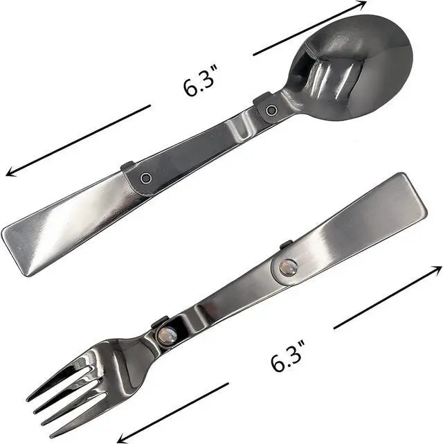 Alt view image 4 of 7 - Acantha Foldable Fork and Spoon Set, Portable Folding Spoon and Fork Set with Two Plastic Storage Cases for Travel Camping Outdoors Picnic
