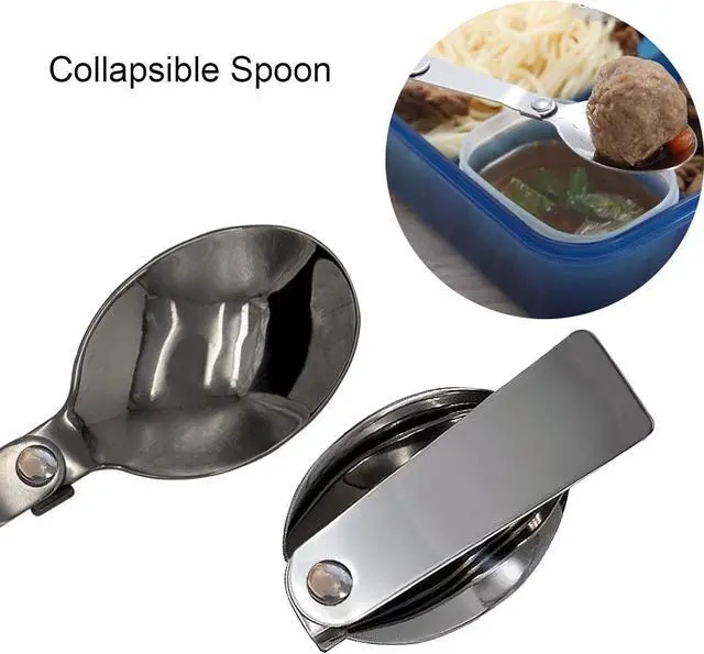 Alt view image 6 of 7 - Acantha Foldable Fork and Spoon Set, Portable Folding Spoon and Fork Set with Two Plastic Storage Cases for Travel Camping Outdoors Picnic