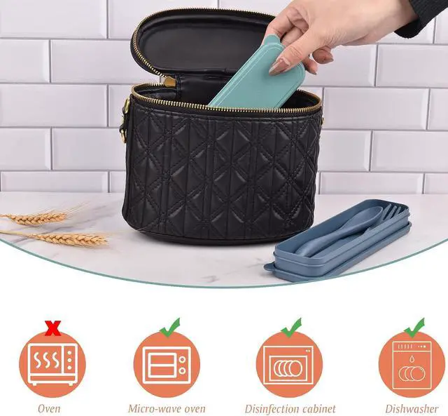Alt view image 4 of 7 - Zoyiancy 2 Sets Reusable Utensil Set with Case, Green, Blue Travel Utensils