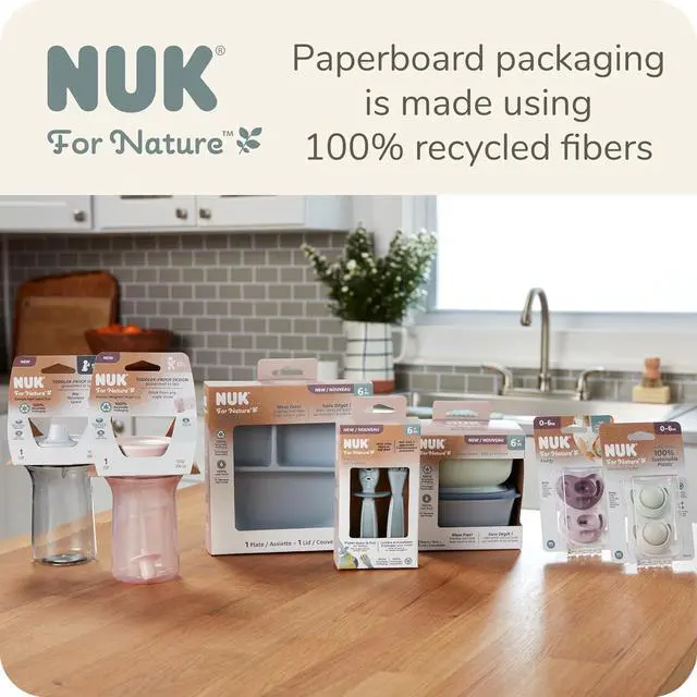 Alt view image 6 of 7 - NUK for Nature Pretensil Dipper Spoon and Fork Set, Easy to Grip for Self-Feeding Development, Mess-Free Feeding, Top Rack Dishwasher-Safe, BPA & Latex-Free