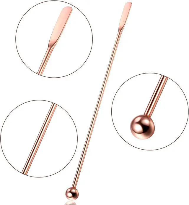 Alt view image 3 of 6 - Boao 8 Pcs 7.5 Inch Stainless Steel Coffee Beverage Stirrers, Multicolor