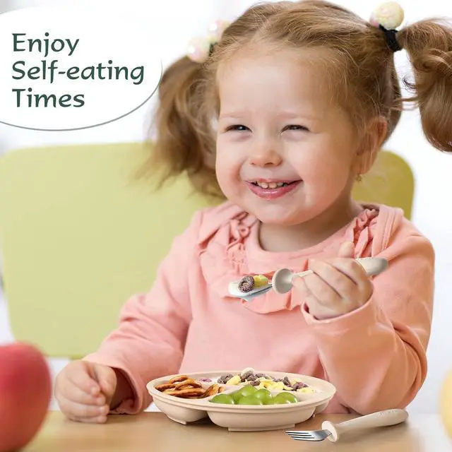 Alt view image 6 of 7 - VITEVER 6 Pieces Toddler Utensils, Kids Silverware Set with Silicone Handle, Children Safe Spoons and Forks, 18/8 Stainless Steel, Food-grade Silicone - Dishwasher Safe
