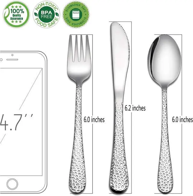 Alt view image 2 of 7 - HaWare Stainless Steel Toddler Kids Silverware Flatware Set, 9-Piece