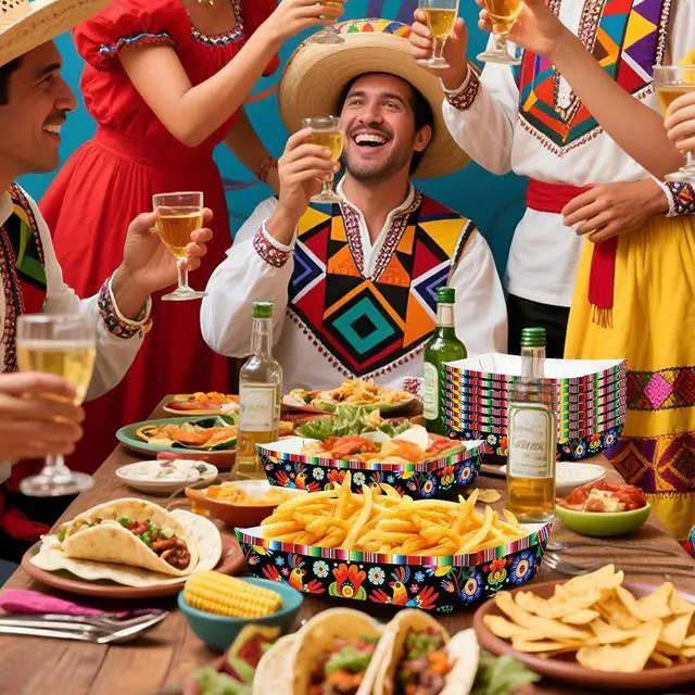 Alt view image 5 of 7 - 30 Pack Fiesta Mexican Food Trays, Floral and Serape Stripe Design Disposable Paper Serving Containers Boats for Taco Nights, Nachos, Fries, Popcorn, Snacks, Cinco de Mayo and Birthday Party Supplies