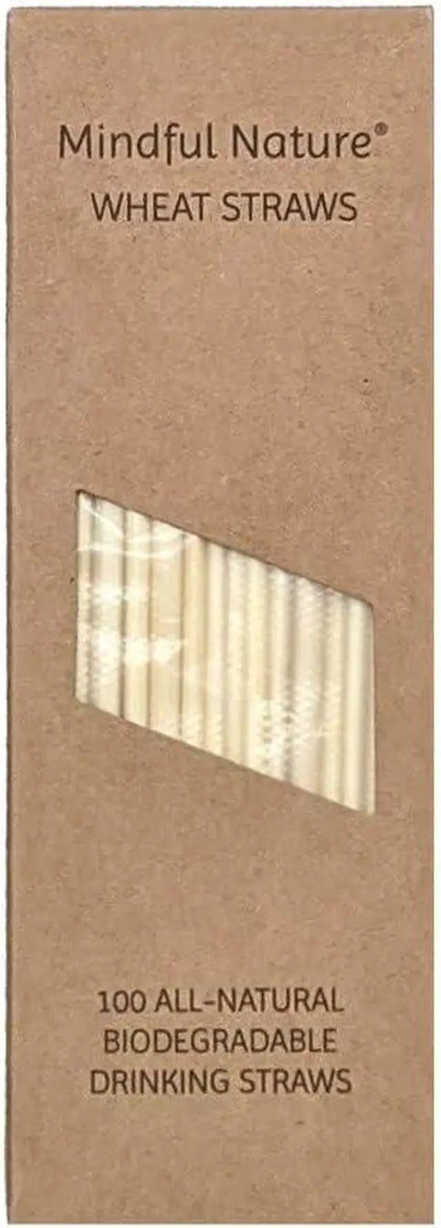 Alt view image 2 of 6 - Mindful Nature® Wheat Straws - 100 All-Natural Drinking Straws - Single use, Disposable, Biodegradable, and Compostable