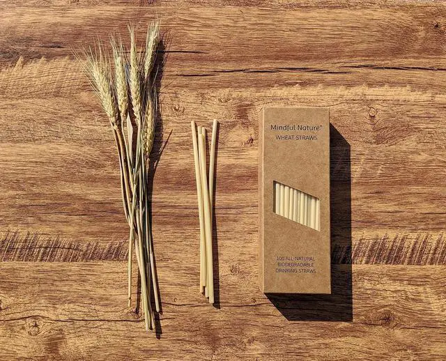 Alt view image 4 of 6 - Mindful Nature® Wheat Straws - 100 All-Natural Drinking Straws - Single use, Disposable, Biodegradable, and Compostable