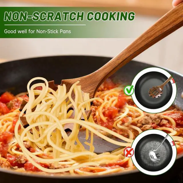 Alt view image 5 of 7 - Wooden Ladle & Wooden Pasta Spoon Set, 2PCS Wooden Soup Ladle