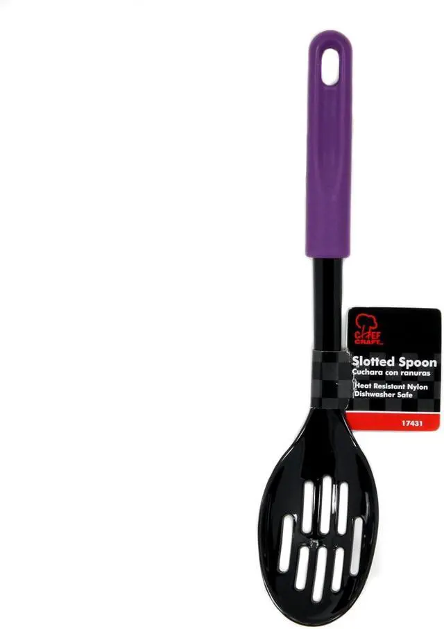 Alt view image 2 of 4 - Chef Craft Basic Nylon Slotted Spoon, 11.5 inch, Purple