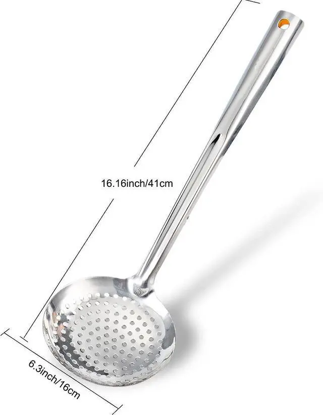 Alt view image 2 of 7 - TENTA KITCHEN Dia 16CM Stainless Steel Skimmer/Slotted Spoon/Strainer Ladle With ABS Plastic Heat Resistant Handle