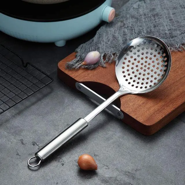 Alt view image 2 of 7 - Berglander Stainless Steel Cooking Skimmer - Slotted Spoon for Straining, Ideal for Kitchen Use