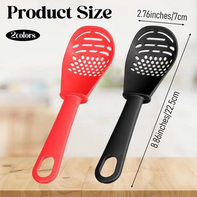 Alt view image 2 of 7 - 2 Pcs 6-in-1 Multifunctional Kitchen Cooking Spoon Heat Resistant Kitchen Utensils Slotted Spoon Tool for Cooking Mashing Draining Grating Separating